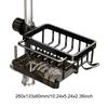 Suport pentru burete pentru chiuveta de bucatarie, din aluminiu, peste baterie, caddy pentru chiuveta, suport de scurgere pentru robinet, cu carlig pentru masini de spălat de baie, săpun