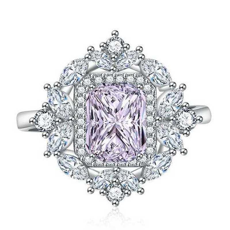 Sace Gems Klassischer Kupferlegierungs-Zirkonring für Damen, Schmuck, Hochzeit, Versprechen, Party, Geschenk