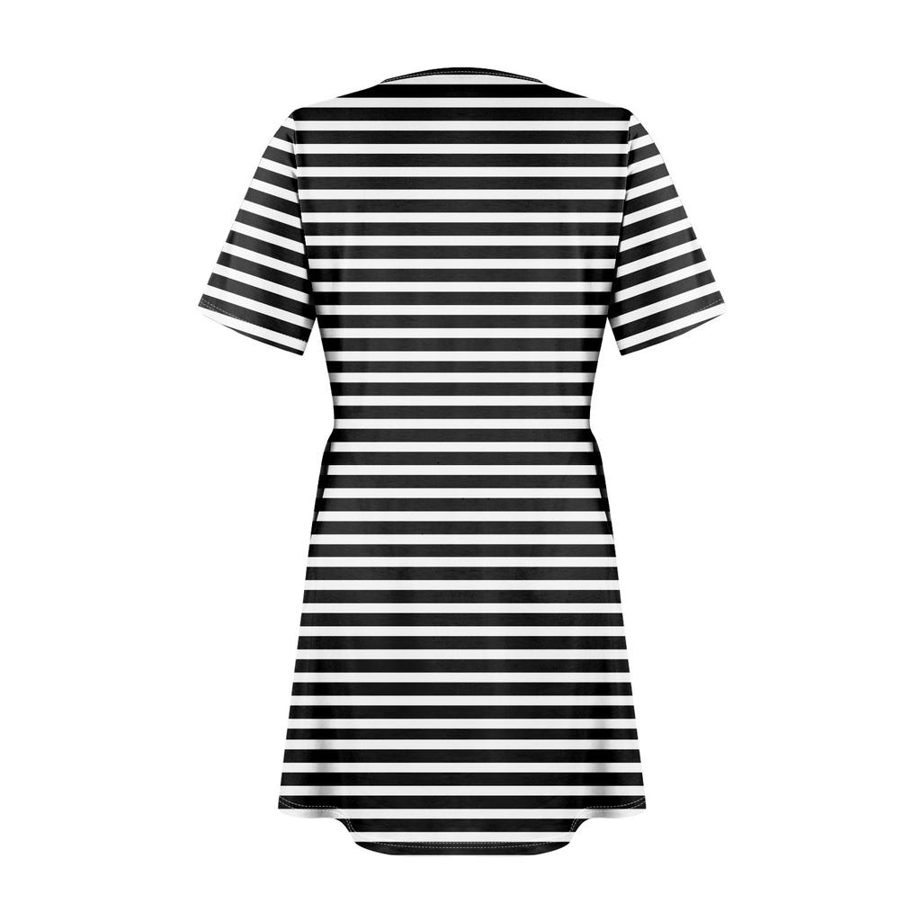 Rochii cu mânecă scurtă, cu mânecă scurtă, cu buzunare, cu gât pătrat, ocazional de vară