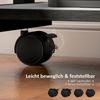 Rolling Desk with Drawer and Shelves, 4 Wheels, Compact, Particleboard, Metal