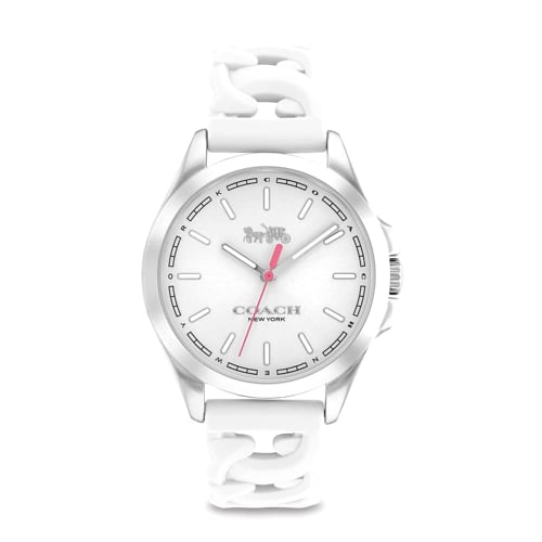 

Coach Women s Rubber Watch, White, 14503782 CA9580