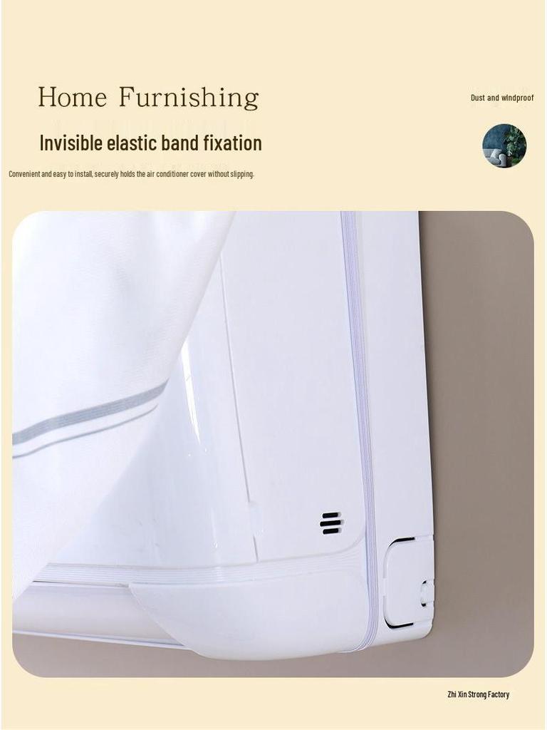 Air Conditioner Wind Deflector: Prevents Direct Blowing with Cute Print, Fits Hanging Units, Fully Enclosed Dust Cover Included.