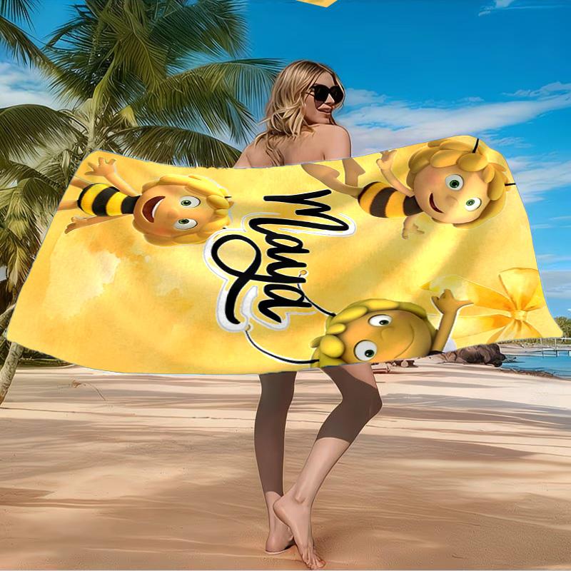 Bee Adventure Maya Beach Towel Microfiber Beach Towel, Lightweight and Quick-Dry, for Summer Travel, Swimming Pool Fan Birthday Gift