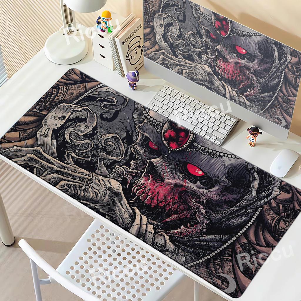 Black White Skull Gaming Mouse Pad Large Mousepad XXL Table Mat Anti-slip Keyboard Accessories Office Laptop Desk Mats Gamer Rug