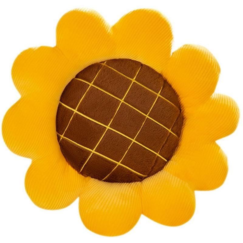 Soft Plushie Flower Throw Pillow, Large Yellow Decorative Cushion for Living Room and Office S жёлтый