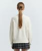 LENGAGEMENT Classic Cotton Round Neck Cable Knit [Ivory]