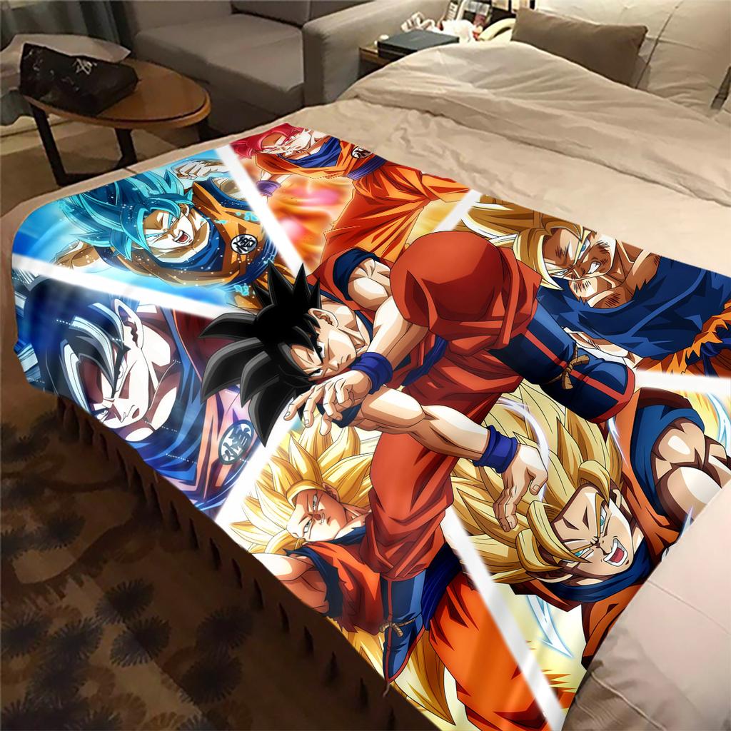 1 ks Flanelová deka s potiskem Dragon Ball Super, Vysoce kvalitní, Pro všechna roční období, Domácí dekorace, Teplo a pohodlí, Perfektní jako vánoční dárky