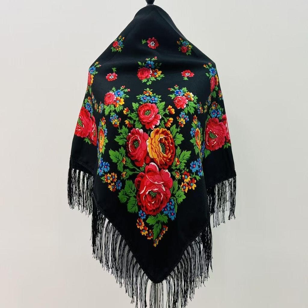 Women's Versatile Russian Ethnic Scarf - Spring/Autumn Shawl for Travel Photography
