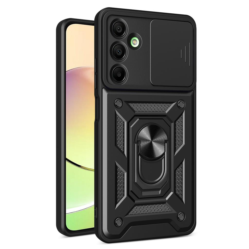 For Samsung Galaxy A16 5G/A16 4G Case with Slide Camera Lid PC+TPU Kickstand Phone Cover