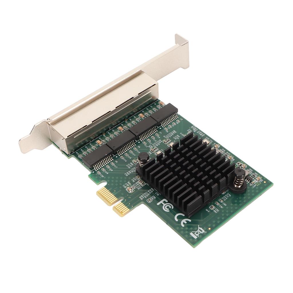 PCIe X1 Network Card Professional Plug and Play 4 Port PCIe Gigabit Ethernet Server Adapter for PC Desktop Laptop