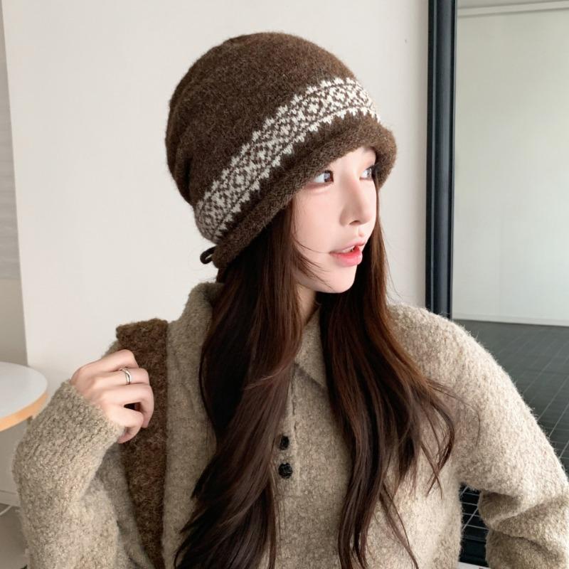 Women S Oversized Slouch Beanie Hat Jacquard Knit Warm Winter Hat
