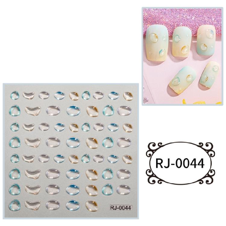 Embossed Cartoon Nail Art Stickers Decals Self-Adhesive Floral Nail Supplies