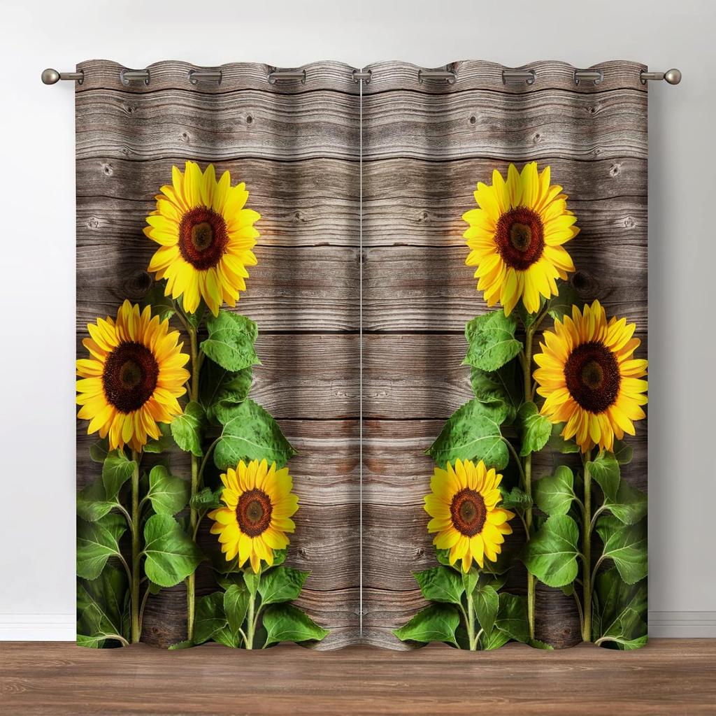 Blumige Verdunkelungsvorhänge, Boho Bunter Blumendruck Dekor für Zuhause Schlafzimmer Wohnzimmer Ösenfenster Verdunkelungsvorhänge