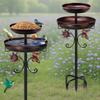 Rust Resistant Metal Bird Bath Dual-Layer Design Garden Bird Feeder Outdoor Bird Bath  For Garden