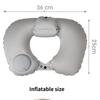 Aufblasbares U-förmiges Kissen Pressbar Tragbares Reise-Nackenschutzkissen Erhöhter Rücken Nacken 360° Rundumstütze Ergonomisches Design Nackenkissen