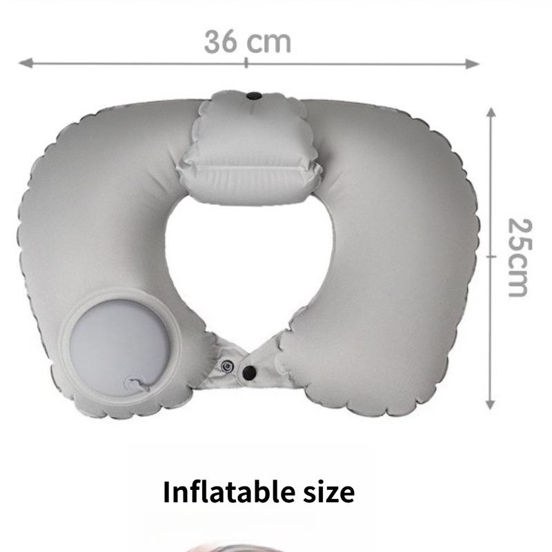 Inflatable U-shaped Pillow Press Portable Travel Neck Protection Pillow Raised Back Neck 360 ° Surround Support Ergonomic Design Neck Pillow