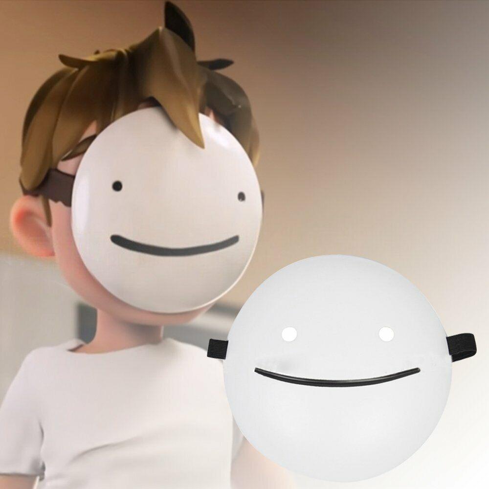 Dream Smp Minecraft Halloween Cartoon Cosplay Weiße Lächelnsmaske Geschenk Feiertag
