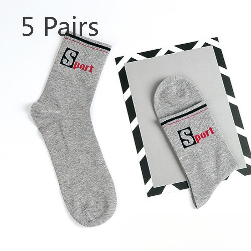 

5 пар мужских весенне-осенних низких спортивных носков-трубок из хлопка 5 Pairs серый
