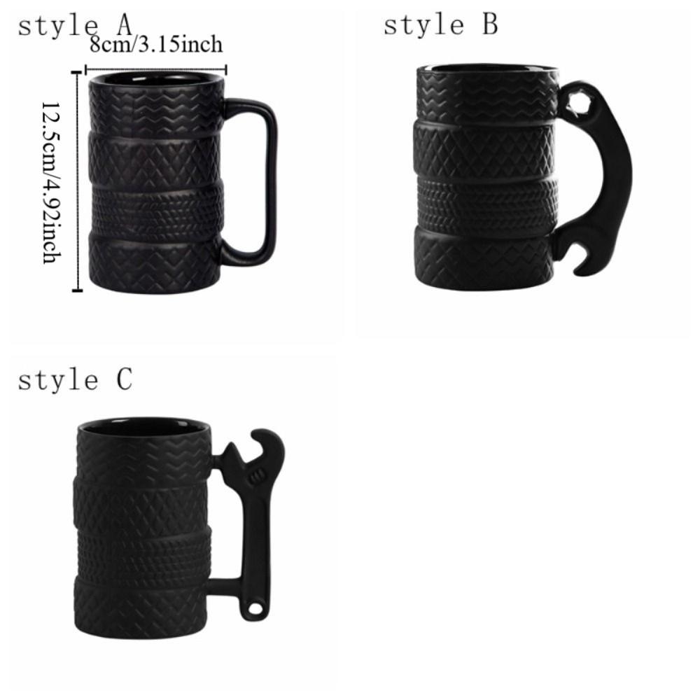 Große Kapazität Reifen Keramik Wasserbecher Lustiger Kaffeebecher Trinkgeschirr Neuheit Tasse Geburtstagsgeschenk