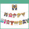 Colorful Paw Patrol Birthday Party Banners And Spirals Decorative Set For Kids