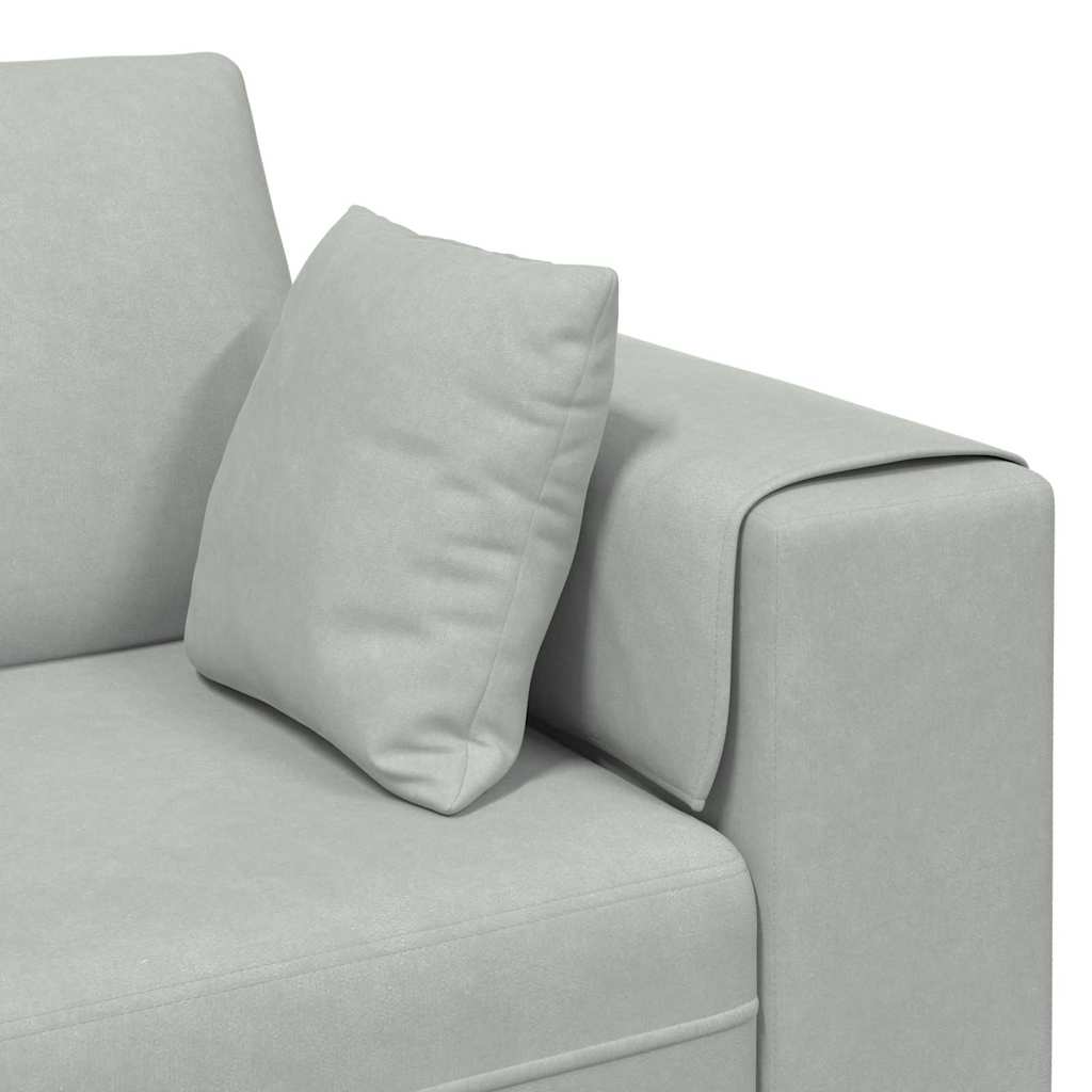 Sofa Light Grey 250 X 77 X 76 Cm Velvet