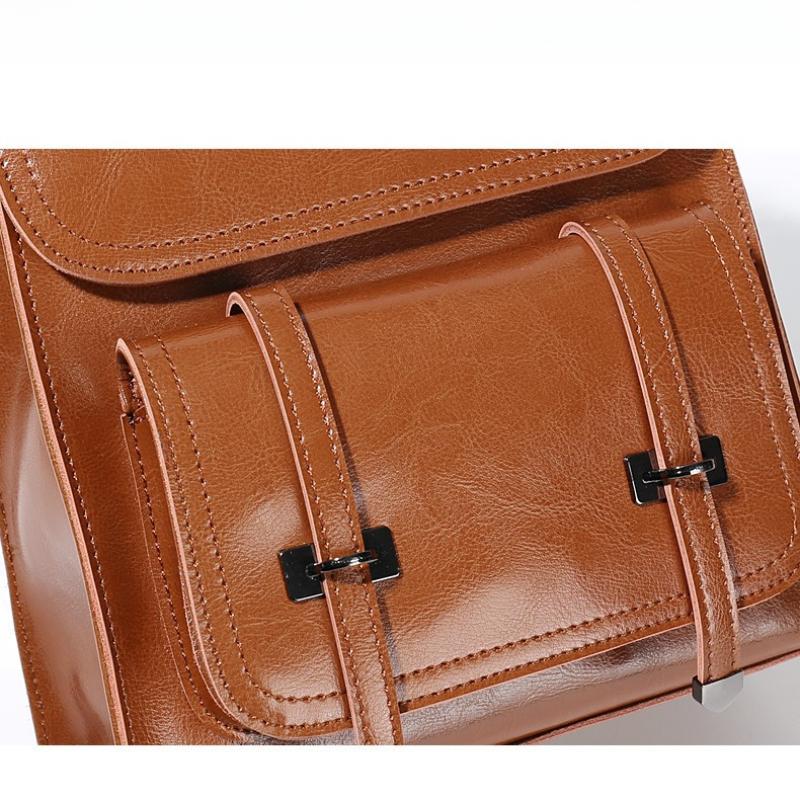 Women Backpack Cross Body Laptop Bag Daypack Genuine Leather Travel Book School Female Cowhide Shoulder Messenger Bags