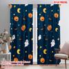 2pcs,2D Plane Printing Creative Curtains Halloween Pumpkin (21) Durable Polyester (without Rod) Holiday Perfect for Bedroom &