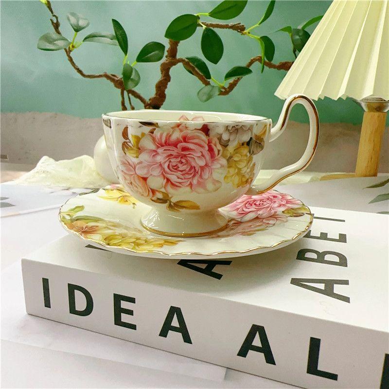 British foreign trade export ceramic coffee  household breakfast afternoon tea set flower tea  good-looking cup set