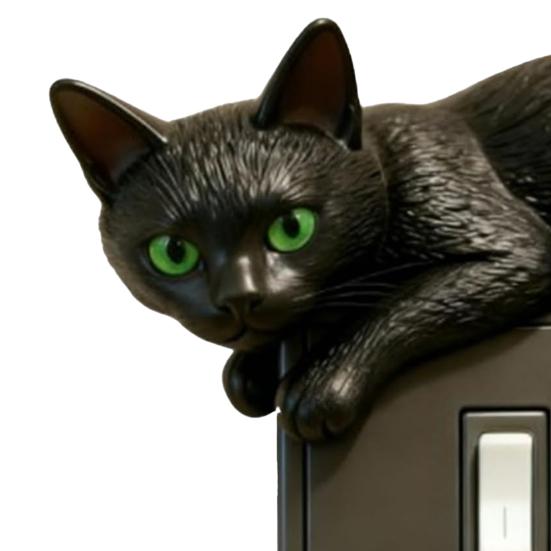 Black Cat Switch Cover 3D Dog Light Switch Cover Animal Toggle Switch Plate Cover Home Office Room Decorative Accessories