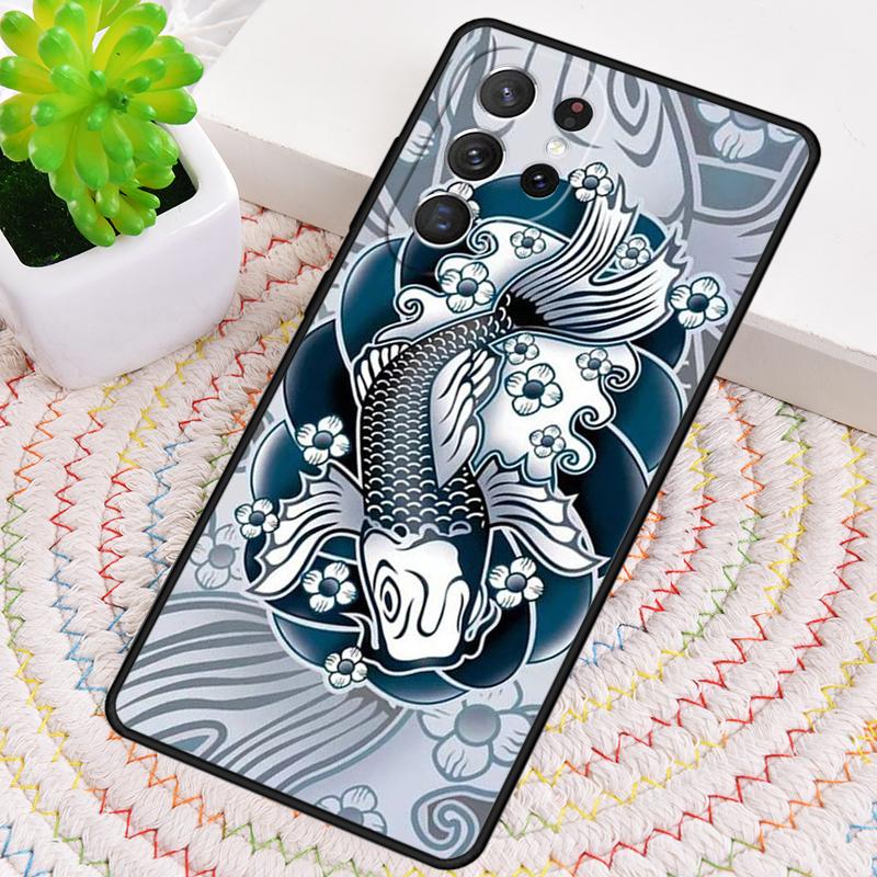 Japanisches Tattoo Fisch Silikon Handyhülle Für Samsung Galaxy note 10 pro S26 S25 S24 S23 S22 S21 Plus S25Ultra Capa Cover