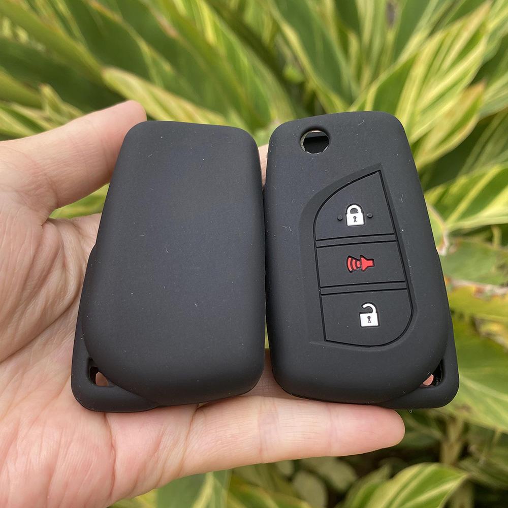 2 3 4 Button Silicone Car Key Case Cover Protect Shell Skin For Toyota Corolla Rav4 C-Hr Yaris Aygo Avensis Scion Vitz Flip Key