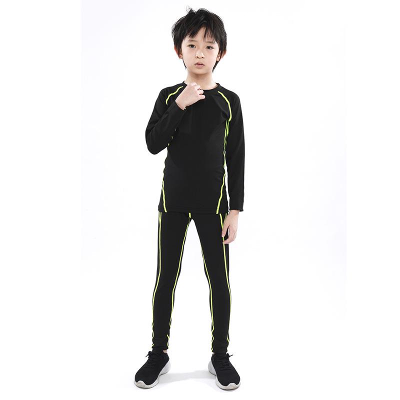 

Детский быстросохнущий тренировочный комплект: Унисекс спортивная одежда с длинным рукавом для баскетбола и футбола, идеально подходит для осени/весны. Size 26 флуоресцентный зеленый