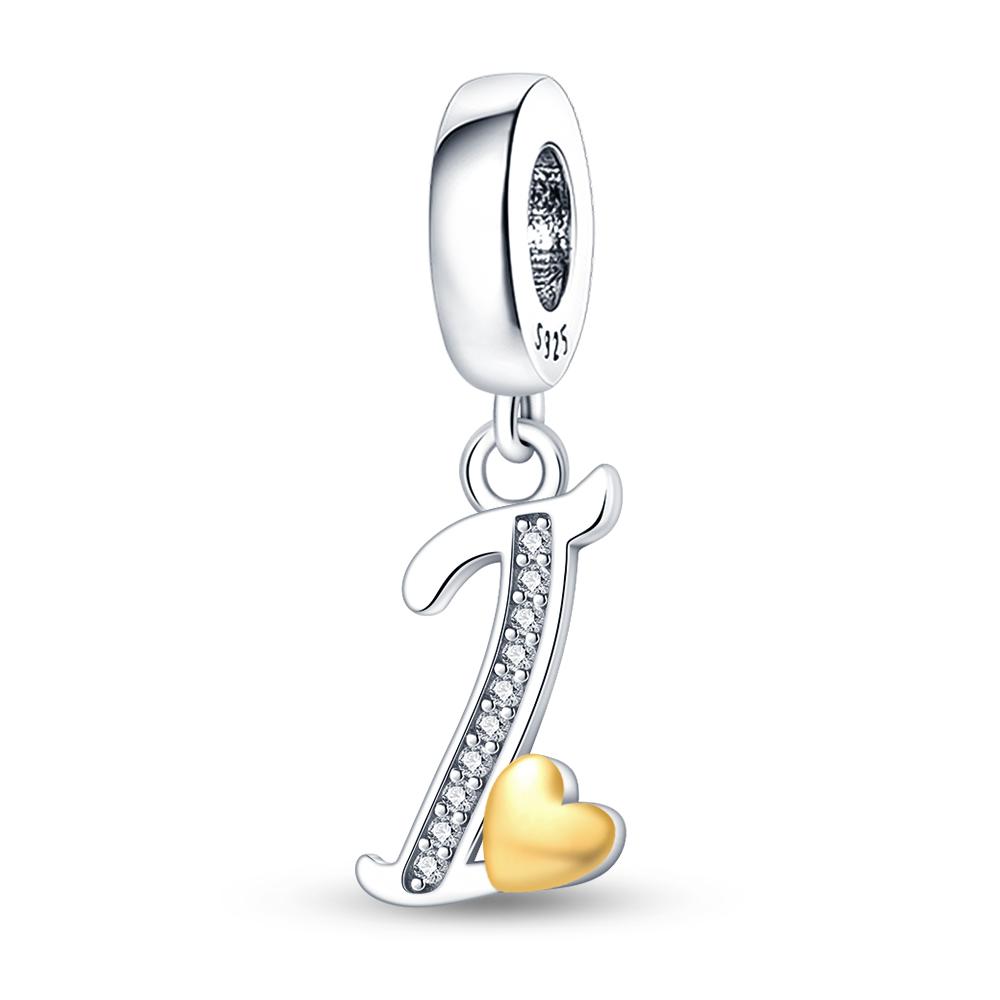 Charms Plata De Leyfit Pan Original Bracelets 26 Letter English Alphabet Beads Pendant Firely Diy Jewelry Making
