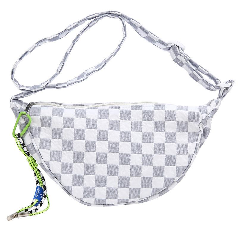 

Women s Plain Waffle Oblique Span Bag Fashion Daily Versatile Large Capacity Bag Change Bag Mobile Phone Bag Shoulder Bag 33*16*10 сірий колір