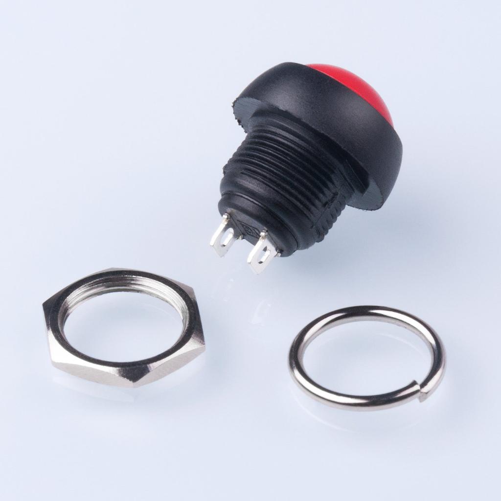 15PCS Waterproof Momentary Push Button Switch 12MM Normal Open(NO) Mini Micro Switch ON-Off 125V 3A Red Black 5 colors