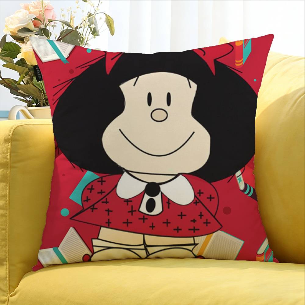 Cartoon Cute M-Mafalda World Various Sizes Square Pillow Case For Car Home Bedchamber Decor