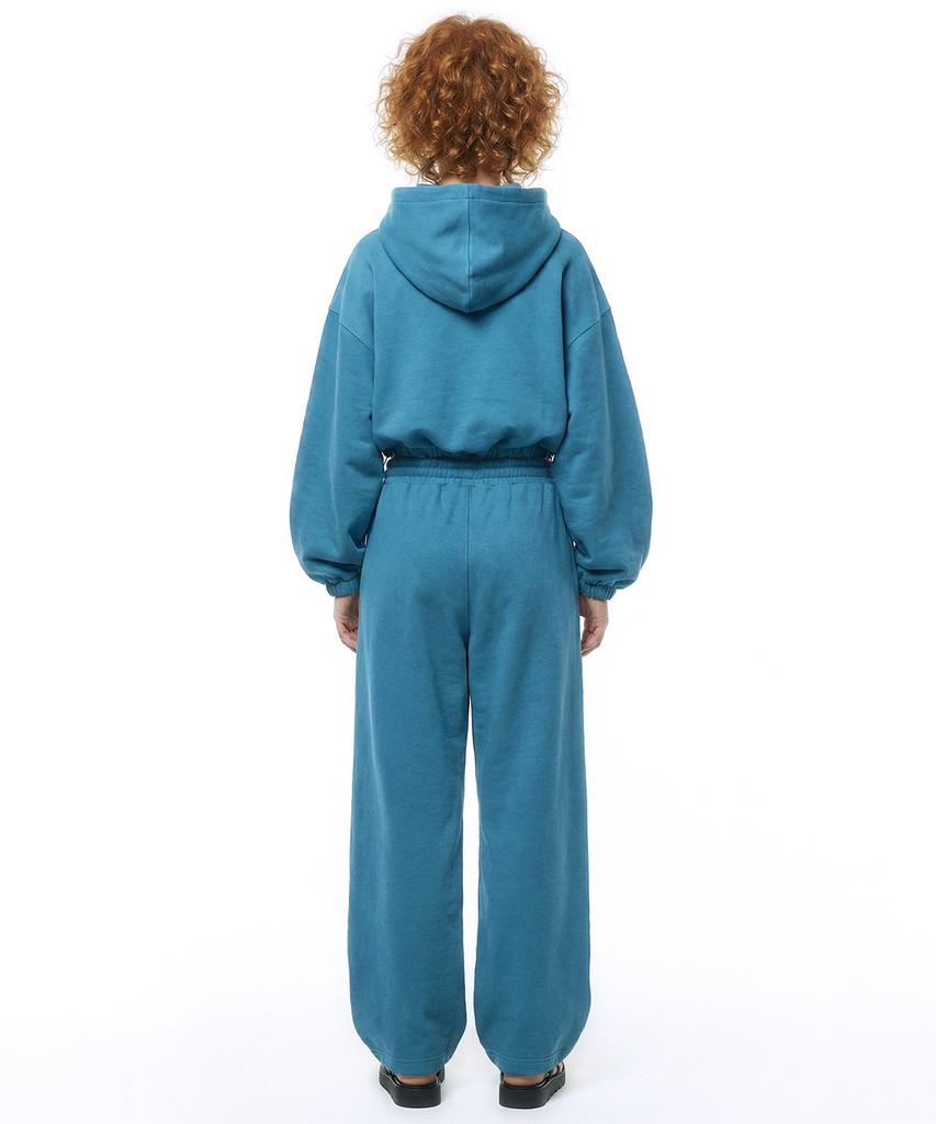 PRINOAR String Single-Pleat Wide Pants - Peacock Green