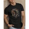 Neon abstraktes Pferde Design Herren Kurzarm T-Shirt Sommer T-Shirt Top