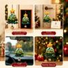 Wool Yarn Crochet Christmas Tree Plush Christmas Hanging Ornament  Festive Decoration