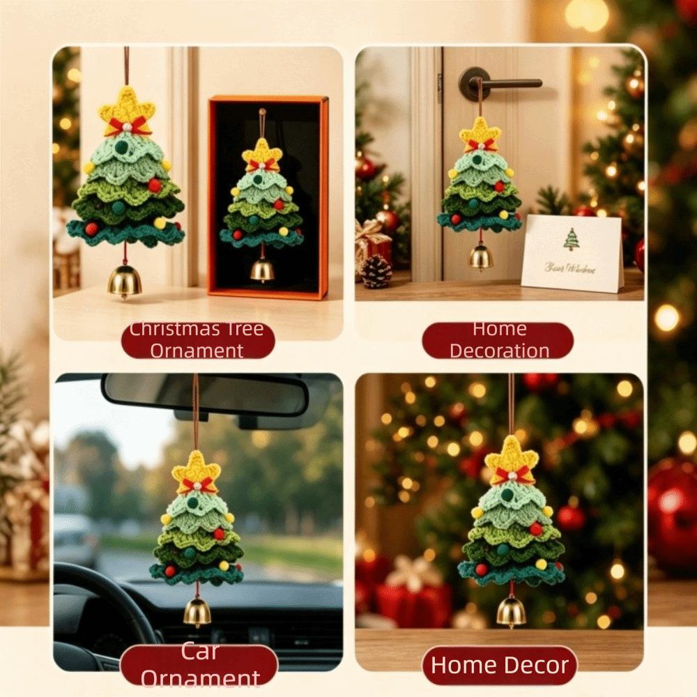 Wool Yarn Crochet Christmas Tree Plush Christmas Hanging Ornament Festive Decoration