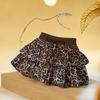 Women's Ruffled Leopard Print Fluffy Mini Skirt