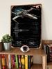 X-Wing Blechschild Flugzeugposter Garagendekoration Wohnzimmer Individuelle Metallschilder zur Wandkunstdekoration Badezimmerdekor