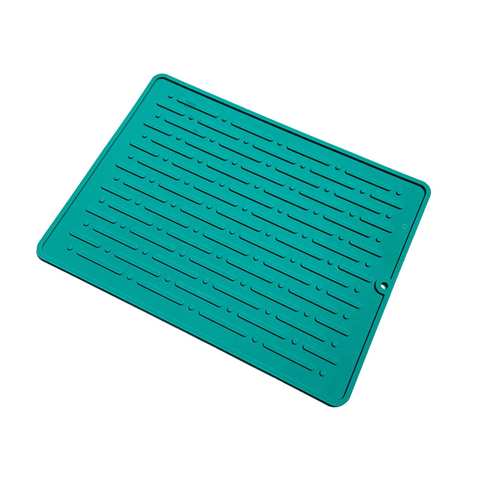 

Silicone Dish Drying Mat Drying Mat For Kitchen Counter Heat Resistant Mat Easy Clean Drainboard Mat Non- Dish Drainer Pad For Kitchen Counter S зелений