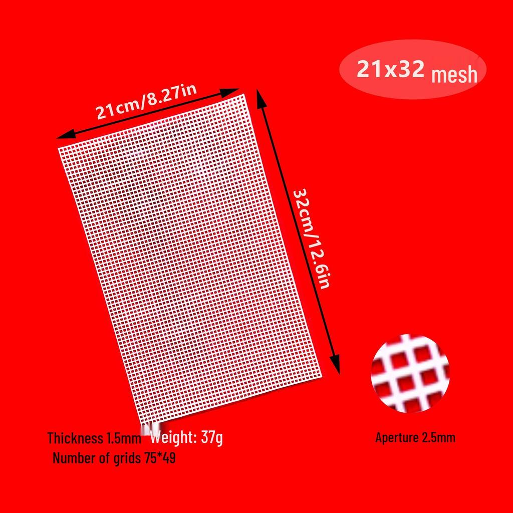 Feuille de Maille en Plastique pour Sacs DIY, Coins Arrondis, Trous Carrés, Diamètre 2,5 mm / 4 mm