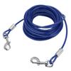 Dog Tie Out Cable Steel Wire Double Head Bite Resistant Outdoor Camping Dog Leash for Small Medium Large Dogs Blue