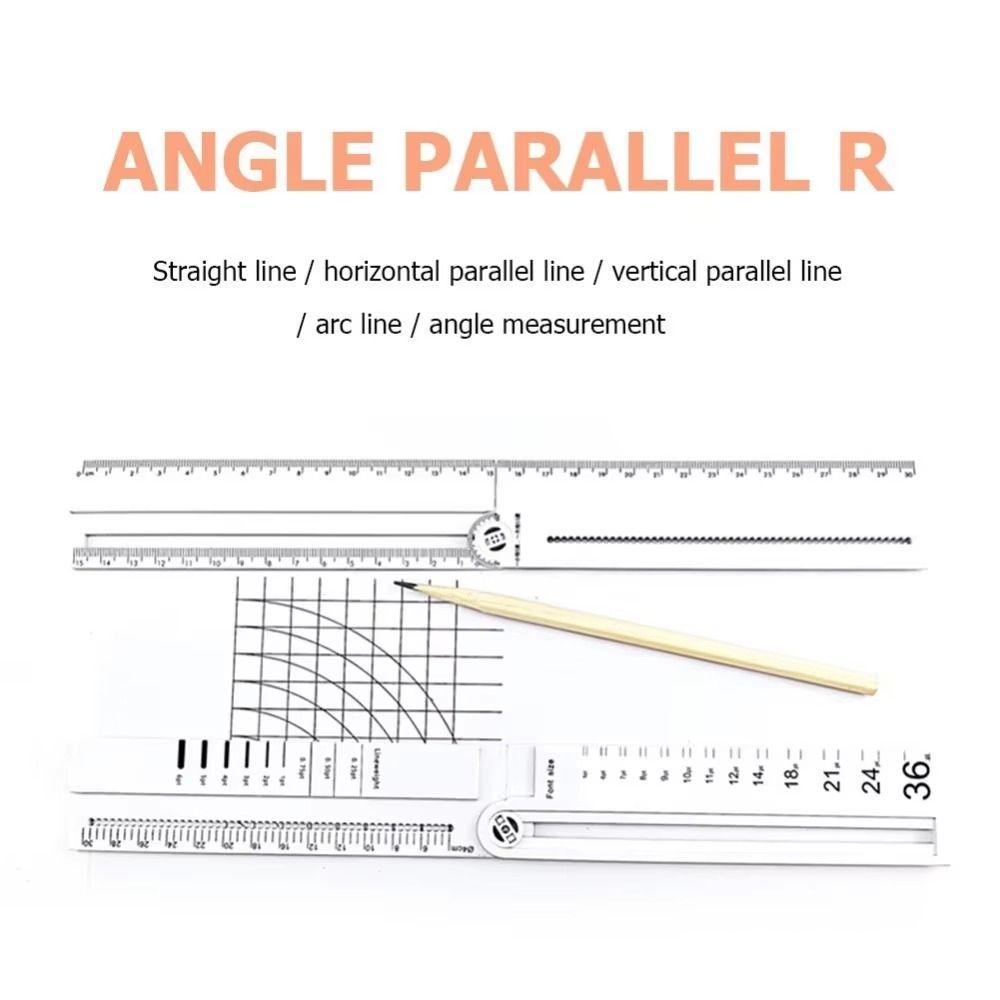 30cm Folding Geometric Ruler Angle Measurement Circular Drawing Ruler  Office Use