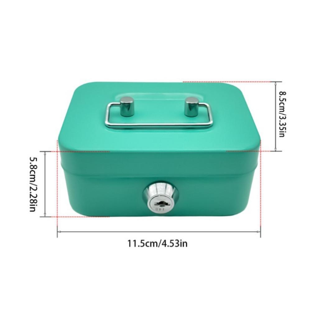 11,5*8,5*5,8 cm Cassaforte Portachiavi con Maniglia Cassetta di Sicurezza Metallica Piccola Cassetta di Contenimento Contanti con Maniglia Coperchio Chiusurabile Organizzatore di Denaro Bambini
