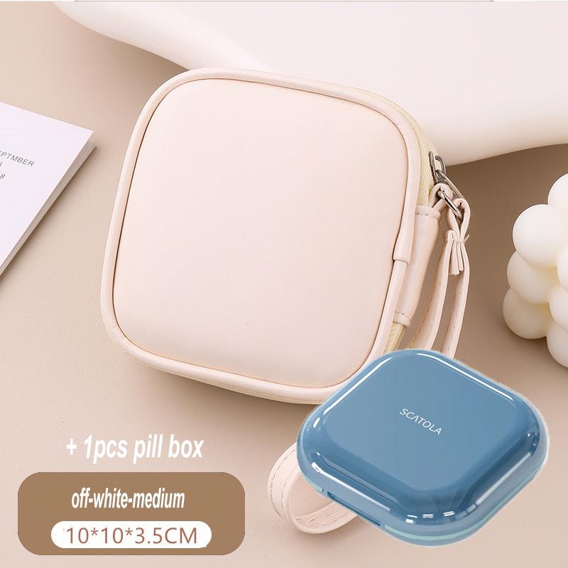 Mini Pill Box Travel Pill Box Lightweight 4 Compartment Medicine Pill Case PillBox Medicine Organizer Medication Medicine Case