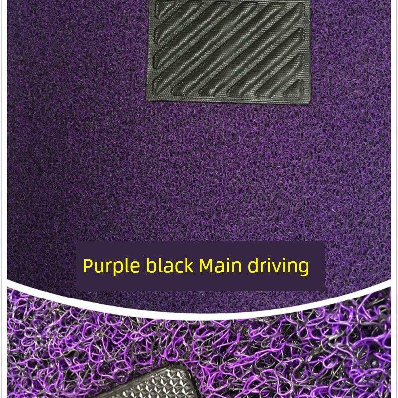 Thickened Silk Loop Cuttable Floor Mats for Cars, Single Piece for Driver and Passenger, Rear Seat Waterproof Universal Mat, Easy to Find in Stock 20mm Thick Purple Black Main Driver 60Cmx75Cm