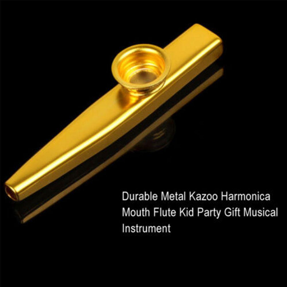 Fashion Gift Silver Children Kids 5 Pcs Diaphragm Harmonica Metal Kazoo Flute